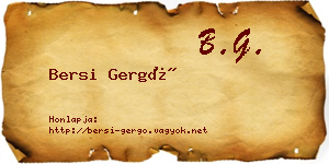 Bersi Gergő névjegykártya